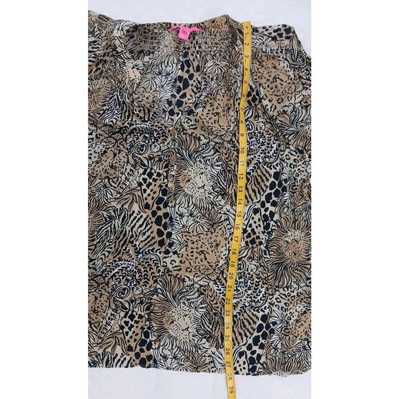 Lilly Pulitzer Elsa Silk Top Walk On The Wild Side MSRP $178 Size XXL - Picture 5 of 8